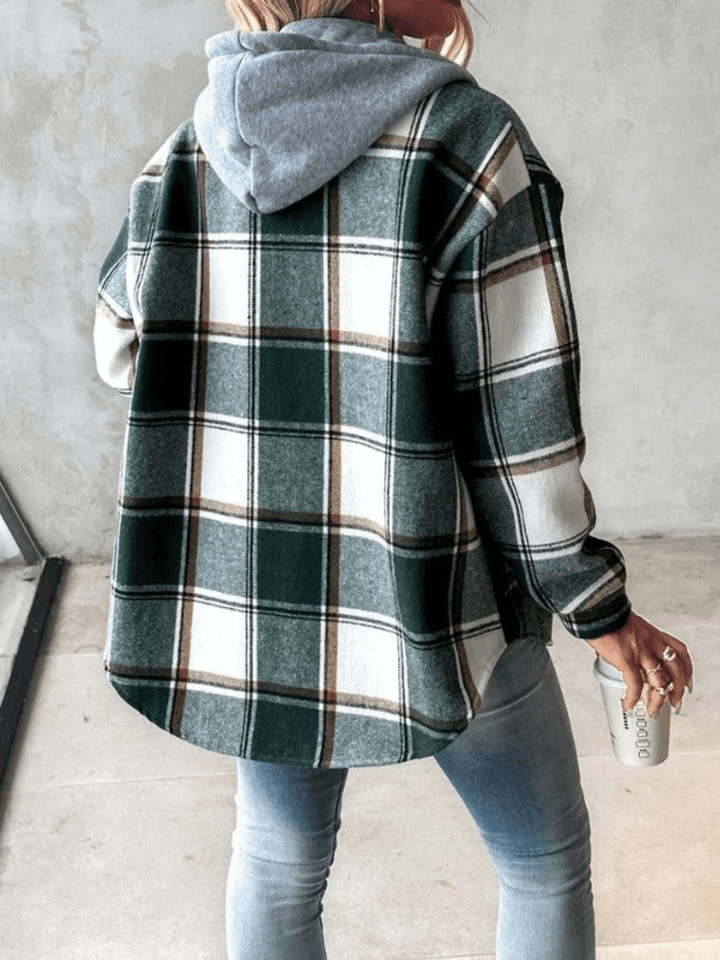 Jenalisa | Hooded Casual Flannel Shirt