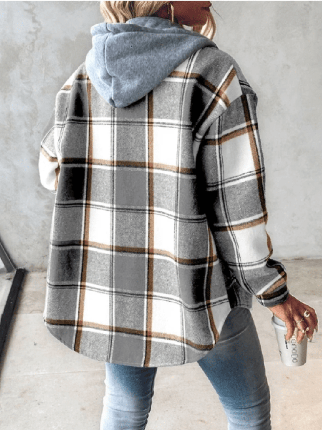 Jenalisa | Hooded Casual Flannel Shirt