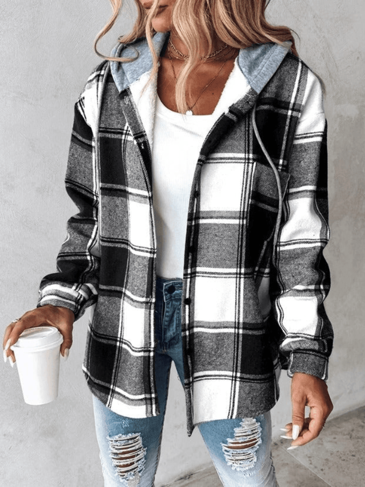 Jenalisa | Hooded Casual Flannel Shirt